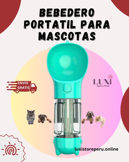 BOTELLA PORTATIL PARA MASCOTAS | 4 EN 1 MULTIFUNCIONAL